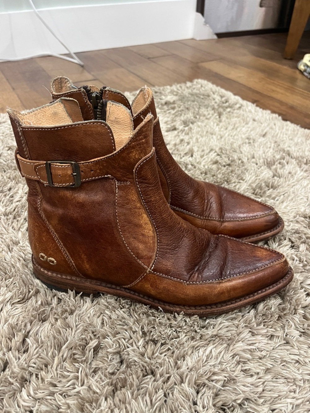 Bed|Stu Cobbler Series Distressed Leather Ankle Boots – Size 8 - Picture 3 of 8